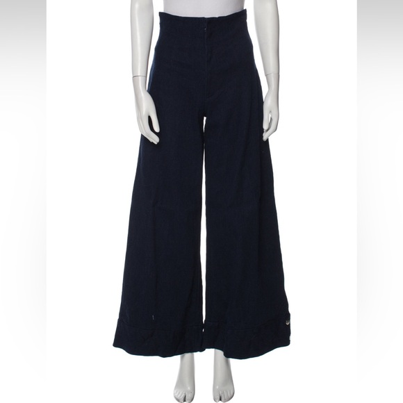 Motif Official Denim - Motif Official High Waisted Dark Wash Wide Leg Jeans, Medium